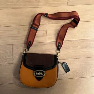 Authentic Coach saddle bag brown suede